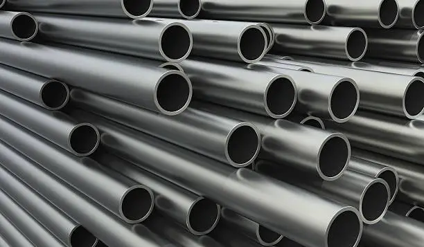 Metal pipes in perspective