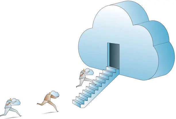 Vector illustration of Cloud computing