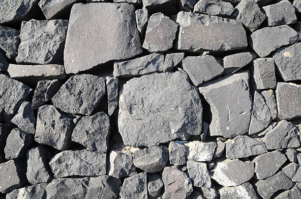 Gray Rock Ancient Wall Texture Gray Rock Ancient Wall made of Volcanic Rocks stone wall stone wall crag stock pictures, royalty-free photos & images