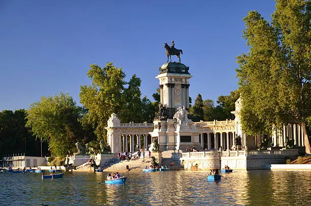 Photo of Estanque Grande in Retiro Park the biggest park, Madrid, Spain