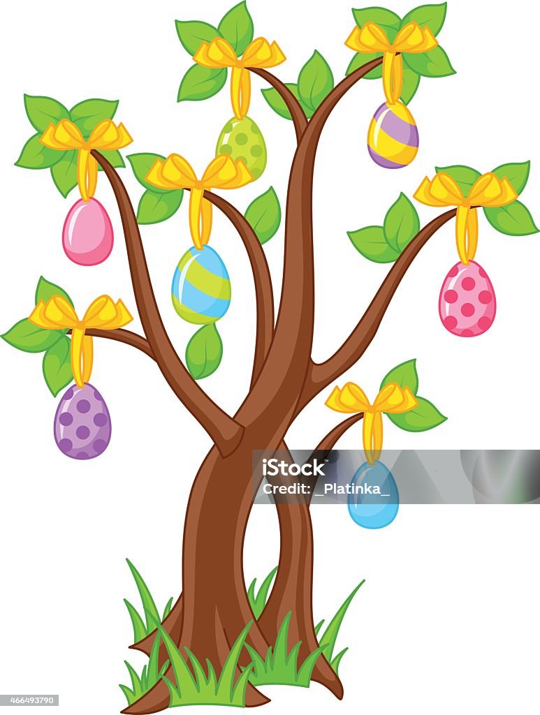 Easter tree tree decorated Easter eggs 2015 stock vector