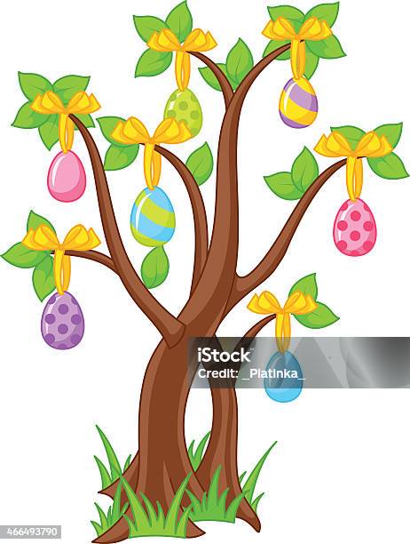 Easter Tree Stock Illustration - Download Image Now - 2015, Bush, Clip Art