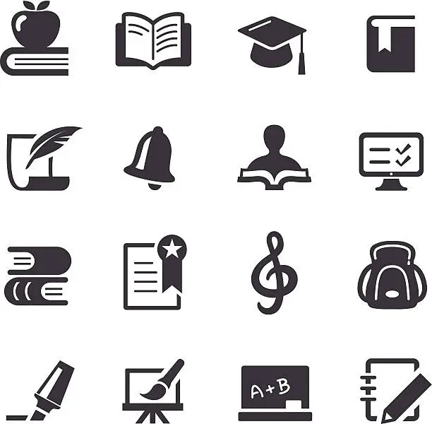 Vector illustration of Education Icons Set - Acme Series