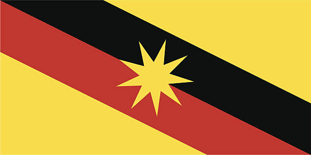 illustrations, cliparts, dessins animés et icônes de drapeau de sarawak - kuching