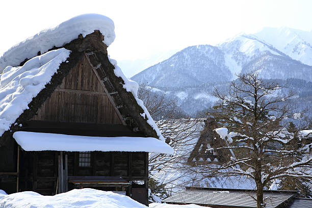 istock Shirakawa go village hut 466496477