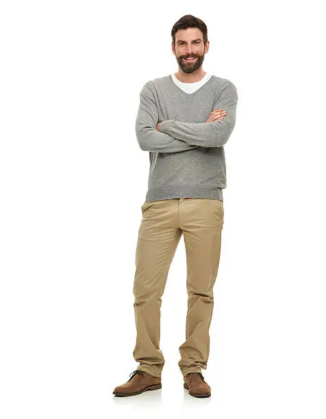 A young man wearing casual wear - isolated