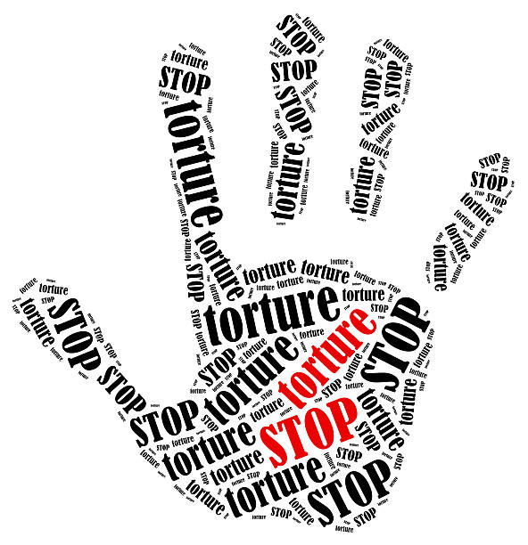 istock Word cloud illustration in shape of hand print showing protest. 466500890