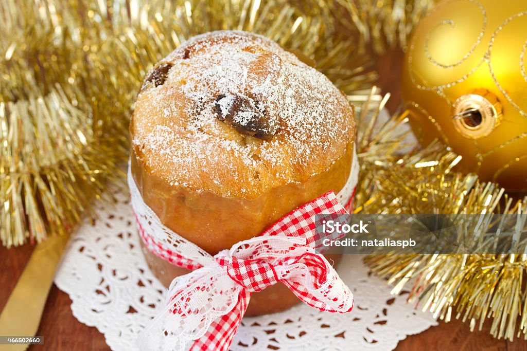 small cake with Christmas ball 2015 Stock Photo