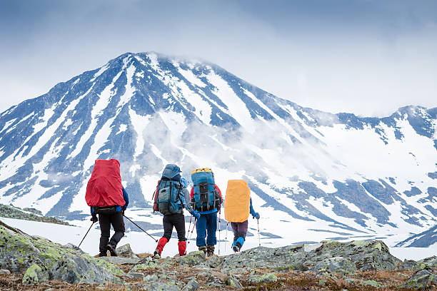 hiking in the mountains