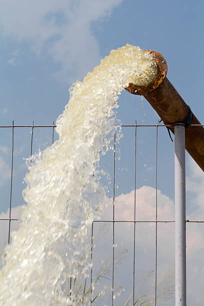 istock Pump water fill reservoir , storage before drought in summer 466505694