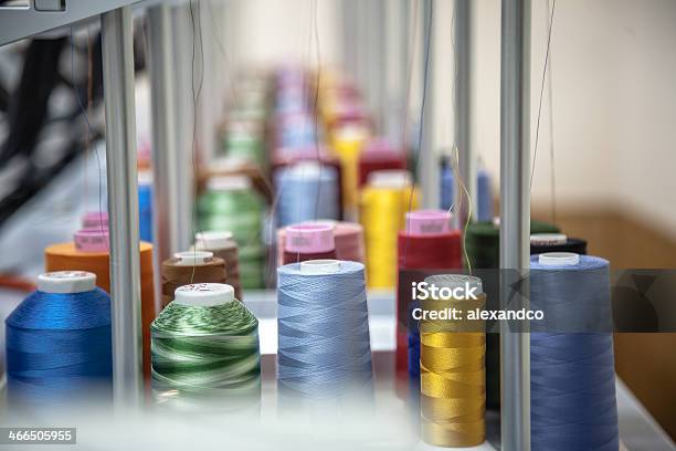 Colorful Thread Reels Sitting In An Orderly Fashion Stock Photo - Download Image Now