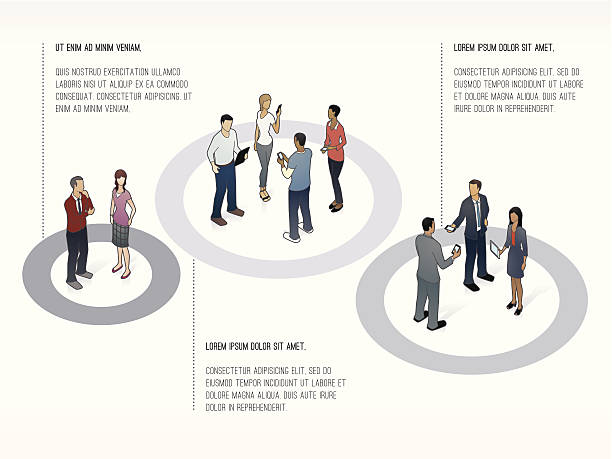 illustrations, cliparts, dessins animés et icônes de modèle de présentation de groupes de personnes - three dimensional shape people group of people team