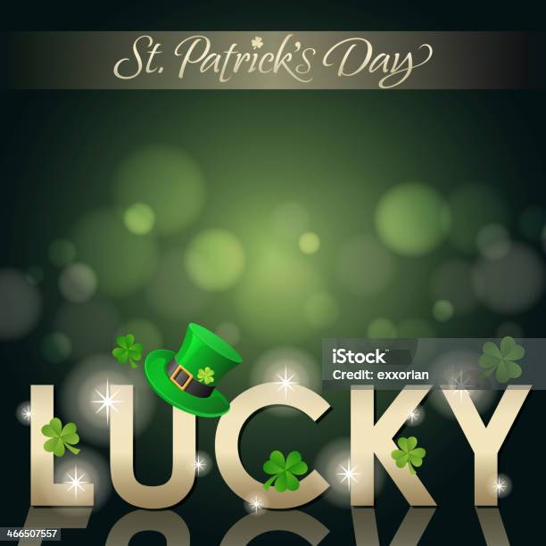 St Patricks Day Vector Art With Lights And Word Lucky Stock Illustration - Download Image Now