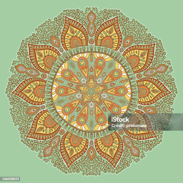 Ornamental Round Lace Pattern Circle Background With Many Detai Stock Illustration - Download Image Now