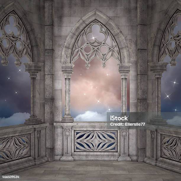Elven Terrace Background Stock Illustration - Download Image Now - Castle, Indoors, Backgrounds