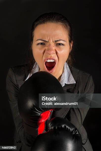 Woman Screaming Ready To Fight Stock Photo - Download Image Now - Aggression, Customer Service Representative, Violence