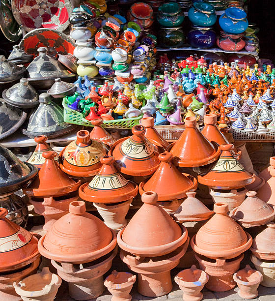 istock Colorful Moroccan tajine pots at a souk in Marrakech 466512983