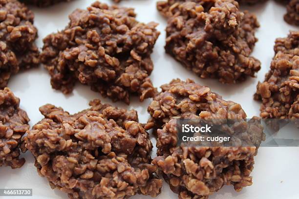 Chocolate Oatmeal Drop Cookies Stock Photo - Download Image Now - 2015, Butter, Chocolate