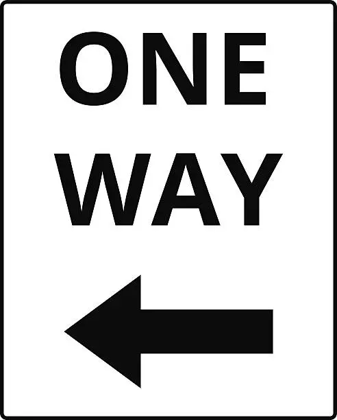 Vector illustration of One way signs