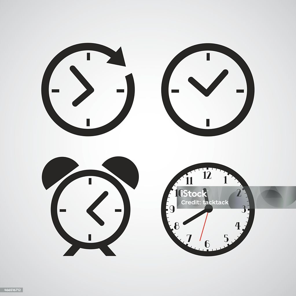 Time icons with different time periods in black - Royalty-free Saat türleri Vector Art