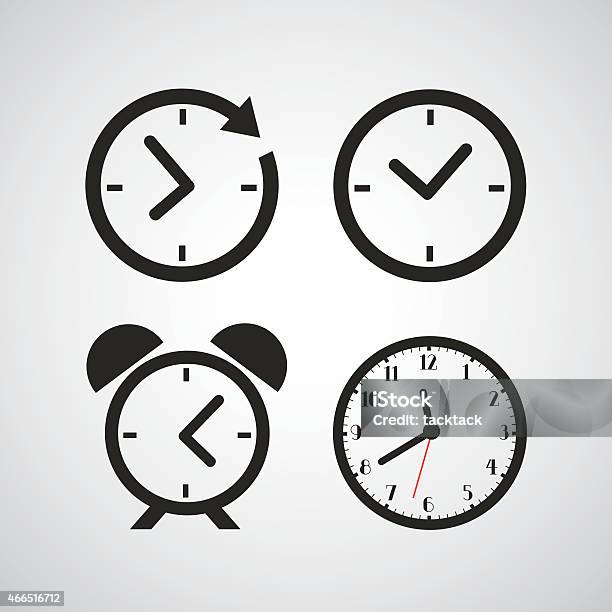 Time Icons With Different Time Periods In Black Stok Vektör Sanatı & Saat türleri‘nin Daha Fazla Görseli - Saat türleri, Simge, Kalkış Varış Tabelası