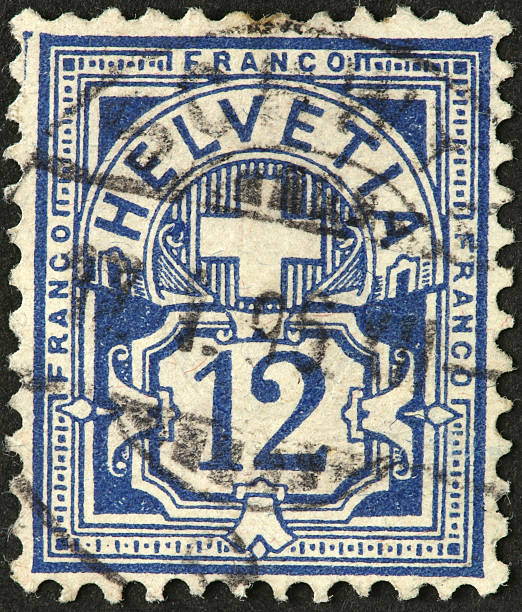 istock very old Swiss postage stamp 466517925