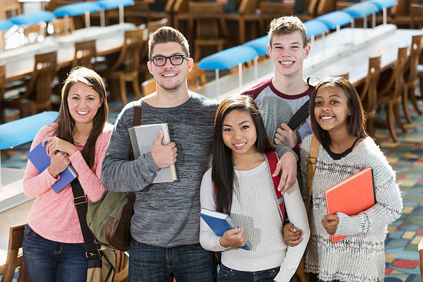 istock Group of students in the library 466519424