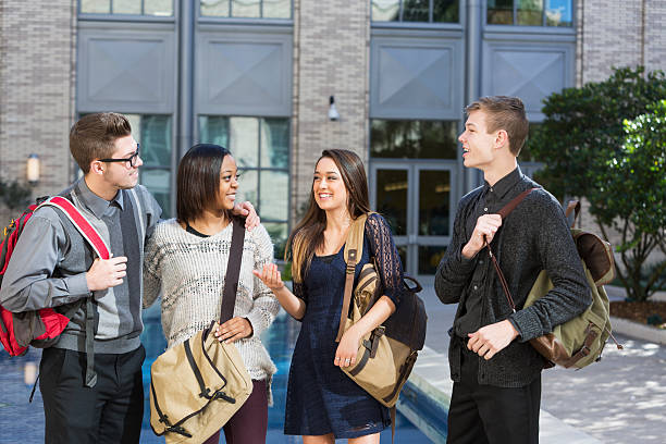 istock Multi-ethnic group of high school students outdoors 466519542