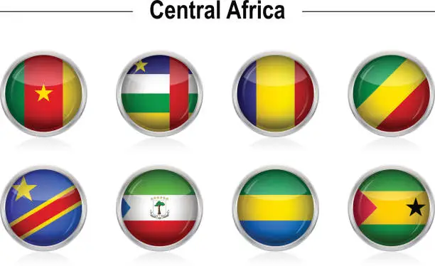 Vector illustration of Flags - Central Africa