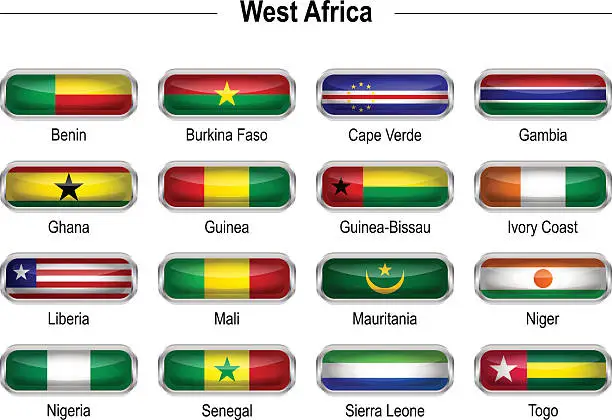 Vector illustration of Flags - West Africa