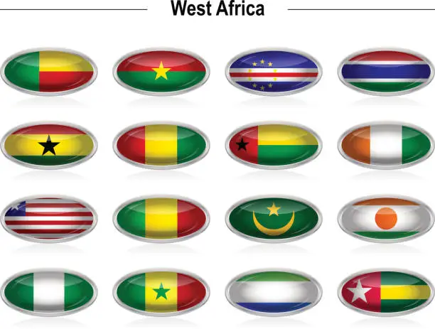 Vector illustration of Flags - West Africa