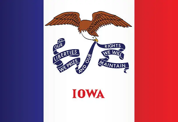 Vector illustration of Flag of Iowa