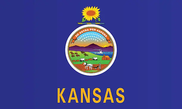Vector illustration of Flag of Kansas