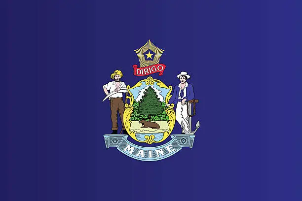 Vector illustration of Flag of Maine