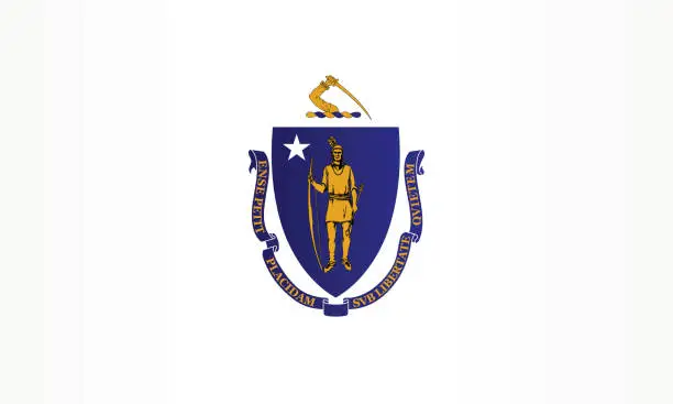 Vector illustration of Flag of Massachusetts