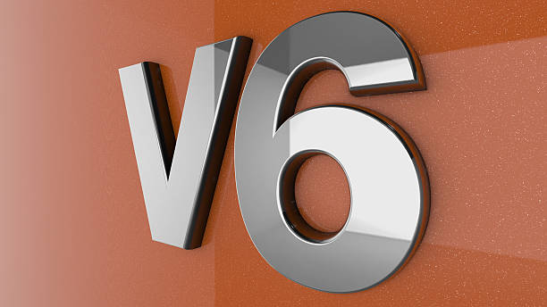 istock V6 sign, label, badge on car print. 466520536