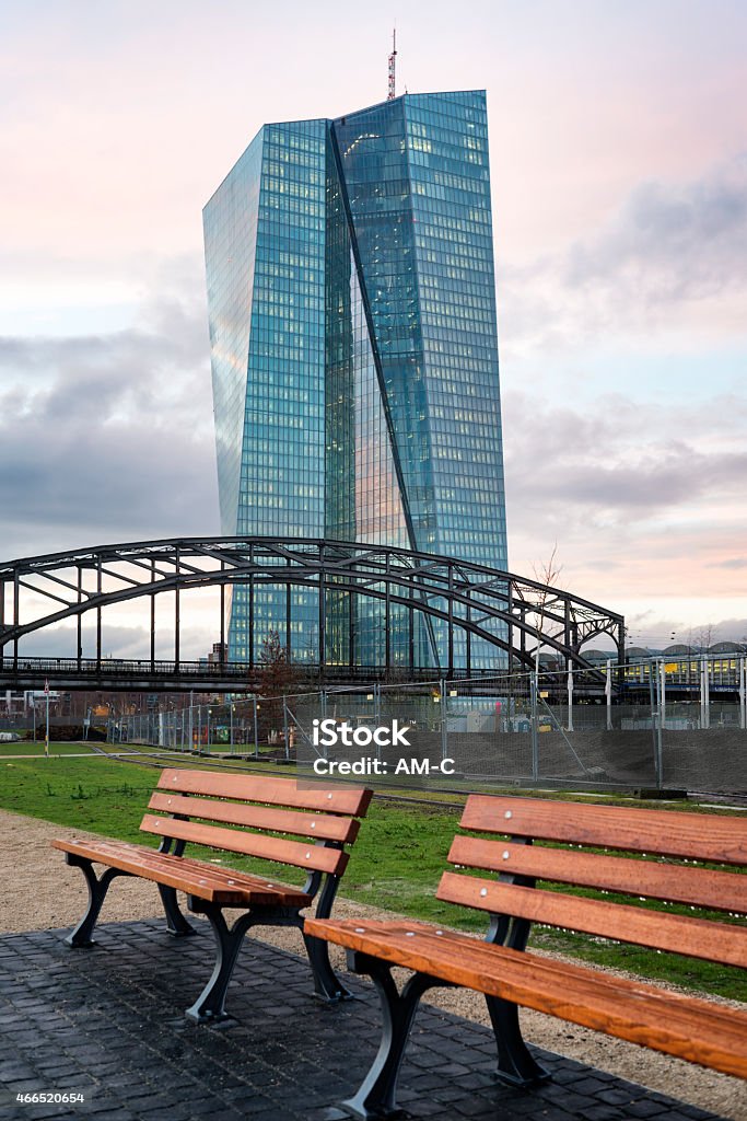 European Central Bank Headquarters, ECB, EZB, Frankfurt, Germany The new building of the European Central Bank Headquarters, ECB, EZB, in Frankfurt, Germany 2015 Stock Photo