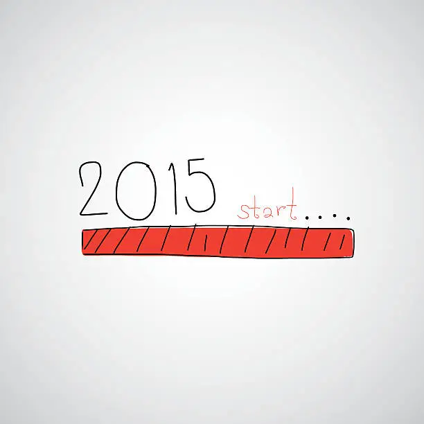 Vector illustration of 2015 starting