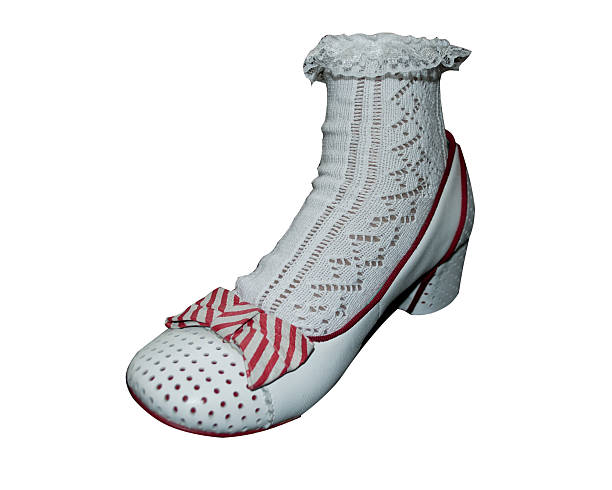 White Frilly Sock And White Shoe White Frilly Sock And White Shoe victoria beckham stock pictures, royalty-free photos & images