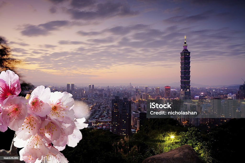Full view of Taipei city Full view of Taipei city during sunset, Taiwan Architecture Stock Photo