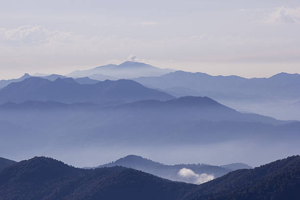 istock Beautiful view to blue mountain silhouettes 466528976