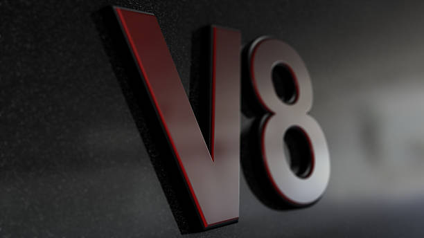 istock V8 sign, label, badge on car print. 466531188