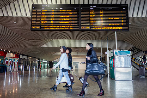 istock Women friends leaving the train station 466531664