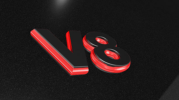 istock V8 sign, label, badge on car print. 466531834