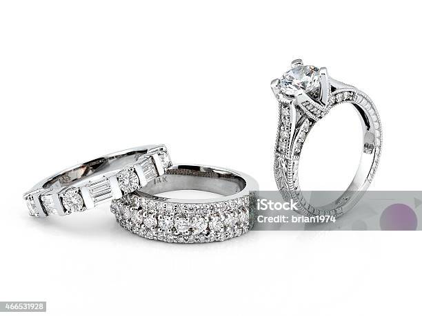 White Gold Diamond Rings Stock Photo - Download Image Now - Jewelry, Ring - Jewelry, Diamond - Gemstone