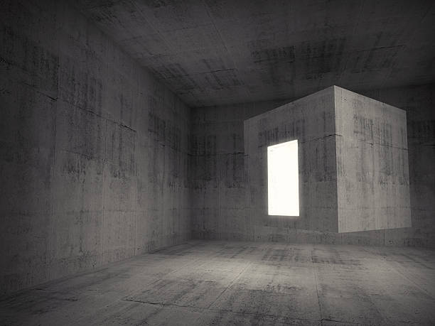 istock Flying cube with glowing entrance. 3d concept 466532114