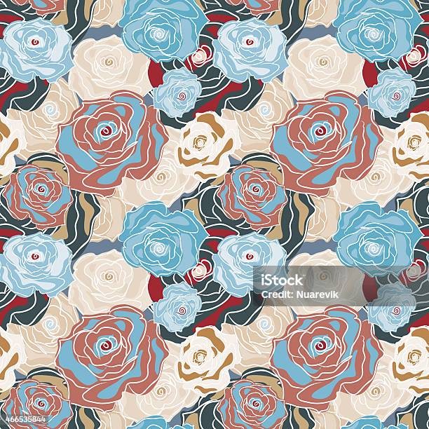 Mawar Pattern Vector Mawar Pattern Mulus Ilustrasi Stok - Unduh Gambar Sekarang - Bagian ...