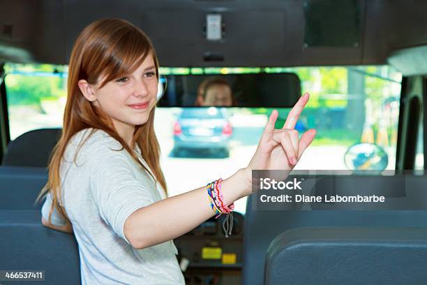 Teen Using Sign Language On The School Bus Stock Photo - Download Image Now - Sign Language, American Sign Language, Beautiful People