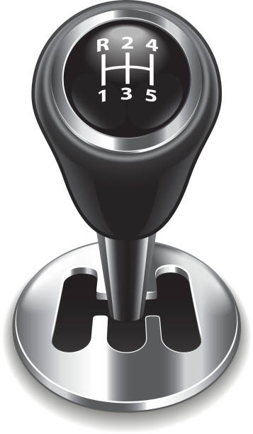 Car transmission isolated on white vector Car transmission isolated on white photo-realistic vector illustration gearstick stock illustrations