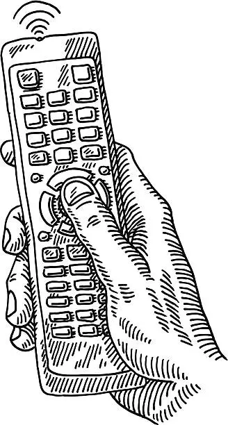 Vector illustration of TV Remote Control Hand Drawing